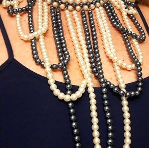 Beautiful Faux Pearl Long Choker Style Necklace